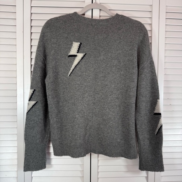 Rails Cashmere Soft Wool Blend Lightning Bolt Gray Sweater Luxury Soft Size XS - Picture 6 of 9